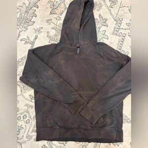 Black with acid wash Hooded Sweatshirt